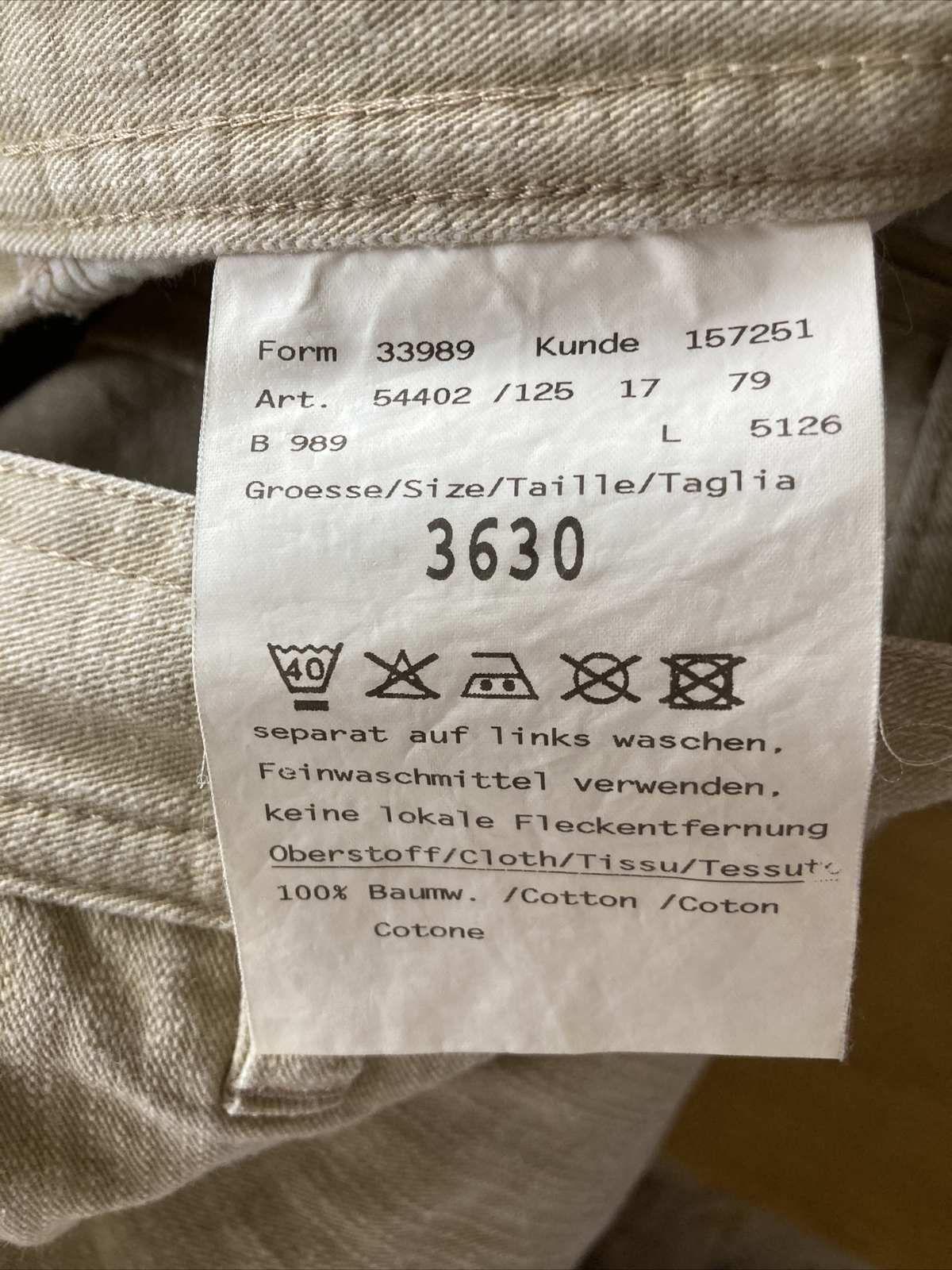 Vintage Bugatti Beige Stonewash Cotton Jeans, Size 36 9