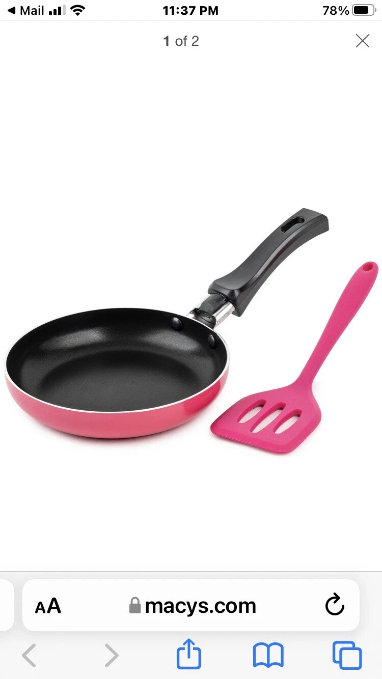 Core Kitchen Raspberry 2 Pc Mini Fry Pan With Slotted Turner Set NIP New! Gift!