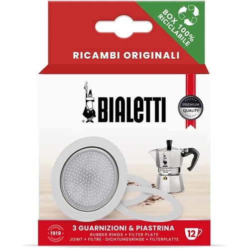 Bialetti 3 Seals + Filter Coffee Maker Aluminium 12 Cups eBay