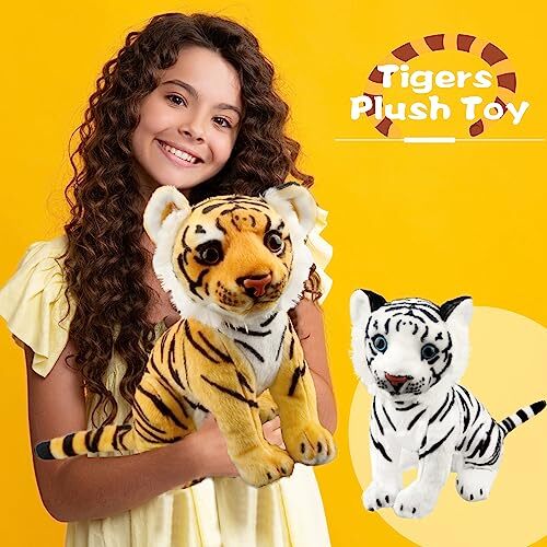 2 Pack 11 Inch Tiger Stuffed Animal Toys Tiger Plush Toy Cute Lifelike