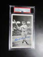 Earl Averill Signed Post Card PSA Encapsulated
