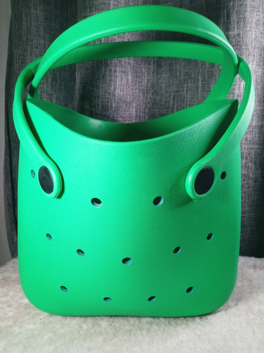 Rubber Silicone Summer Beach Tote Bag With Holes Green