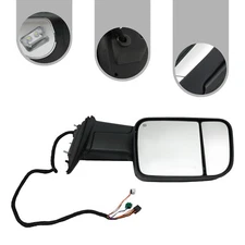 Towing Mirror Left Side Rearview Mirror Black For 2019-2021 Ram 2500 3500