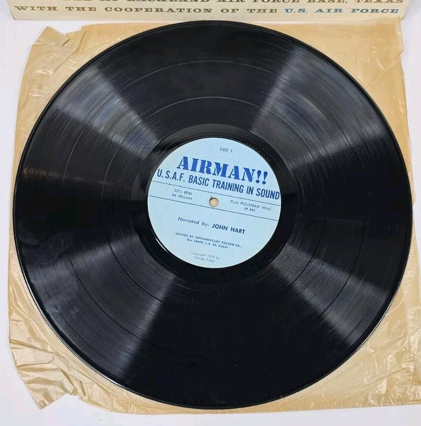 AIRMAN! UNITED STATES AIRFORCE BASIC TRAINING IN SOUND DOCUMENTARY 803 VINYL - Image 3 of 4