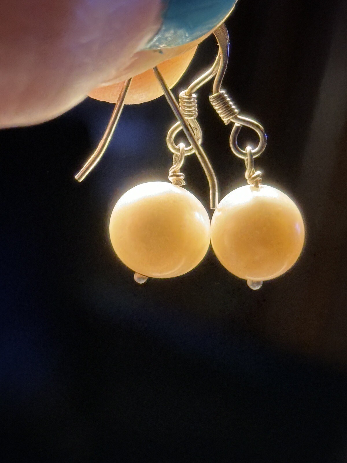 Single Pearl Dangle Sterling Silver Earrings Sing… - image 12