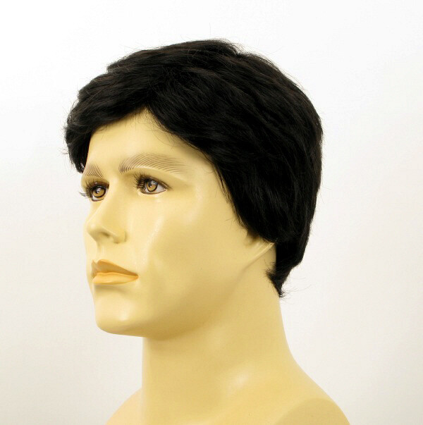 Perruque homme cheveux naturels noirs DAVID 1B style actif - 2
