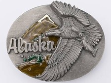 Alaska Eagle Denali Mt. McKinley Park Vintage Belt Buckle