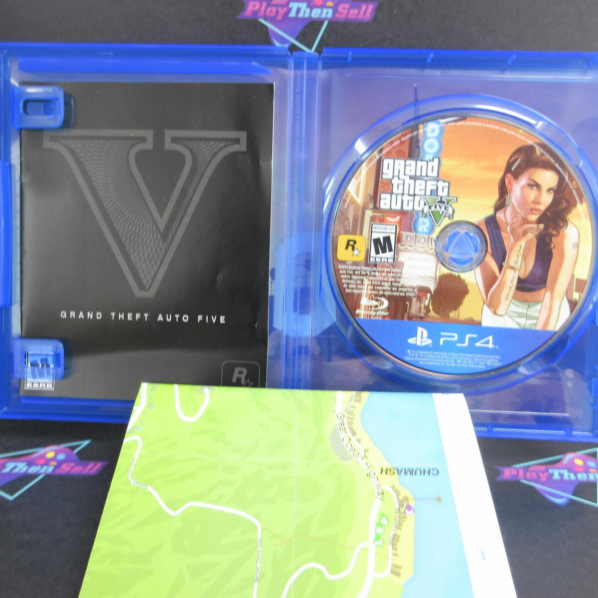 NOT FOR RESALE Grand Theft Auto V (5) Playstation 4 PS4 CIB Clean Disc w/  Map