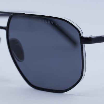 Prada Women Sunglasses Black Polarized Dark Grey Pilot  display picture 2