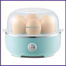 Elite Gourmet EGC115M Easy Egg Cooker Electric 7-Egg Capacity, Soft, Medium