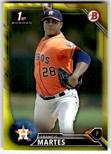 2016 Bowman #BP34 Francis Martes 1st Prospects Yellow Houston Astros Baseball