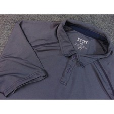 Rhone Shirt Mens XL Gray Striped Polo Performance Golf