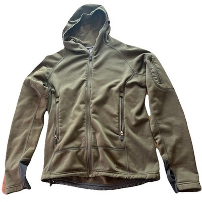 REI Mens Size Small Forest Green Polartec Windpro Fleece Full Zip Hoodie
