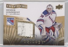 2014 Upper Deck Trilogy Tryptichs Blocker Jerseys /300 Henrik Lundqvist HOF 2y5