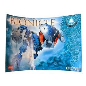 Vintage LEGO BIONICLE Gahlok-Kal Blue Orange 8578 Set with Canister Complete Set