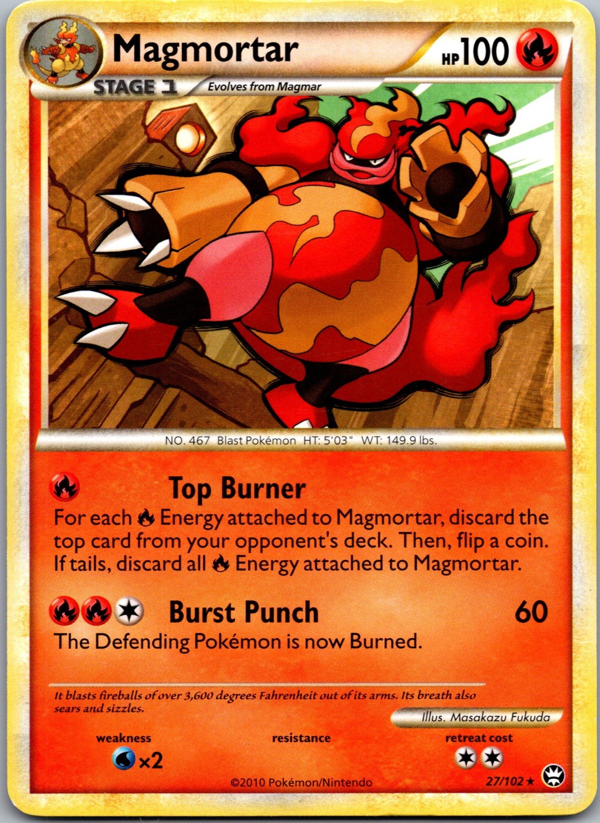 Magmortar Rare Triumphant 27/102 NM