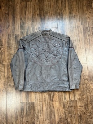 Y2K Affliction Black Premium Leather Jacket Size XL