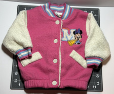 Vintage Disney Babies Minnie Mouse 6-9 Months Pink Varsity Fleece Jacket