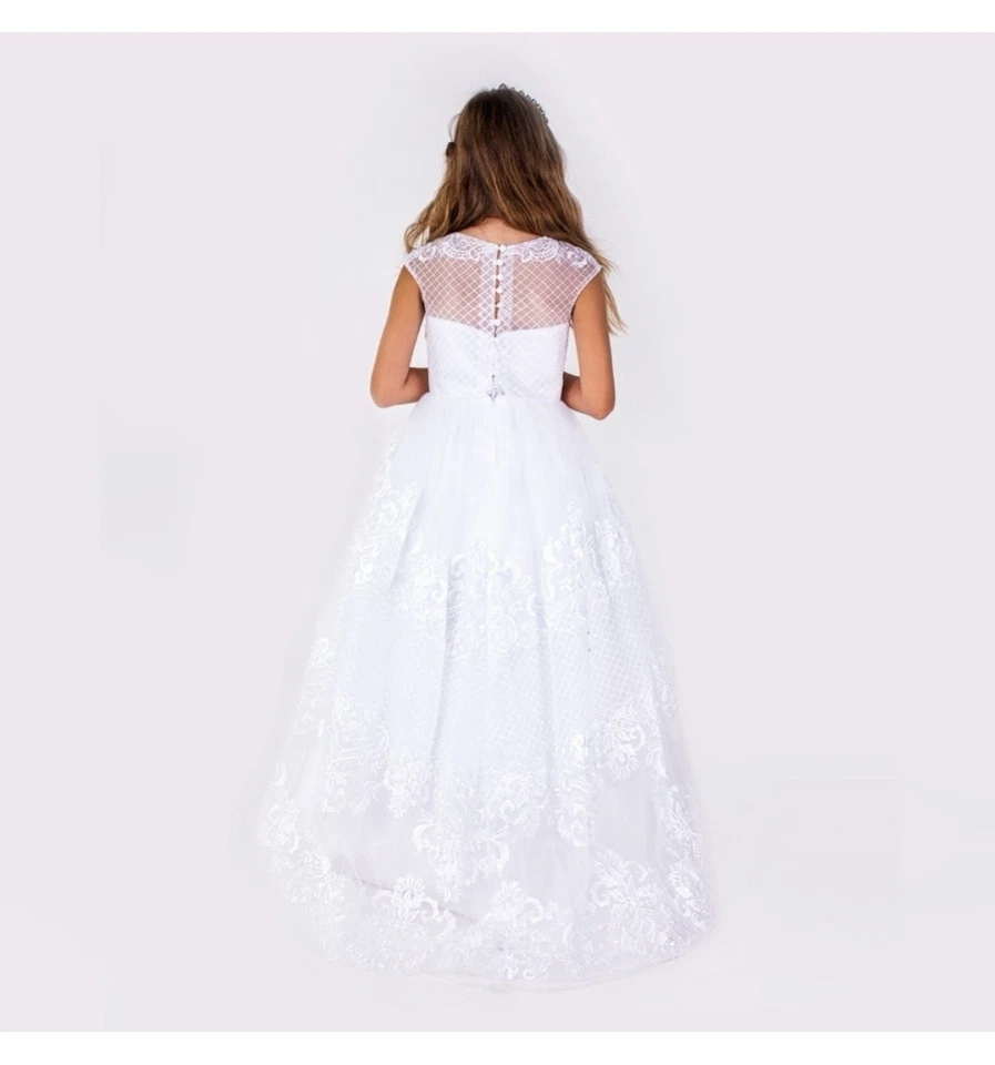 Flower Girls Princess Wedding Bridesmaid Birthday Formal Dress Communion Girl 8Y - Image 2 of 4