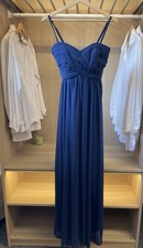 WOMEN COAST NAVY BLUE LONG EVENING PARTY WEDDING PARTY RUCHED BUST STRAPS UK 10