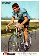 Dino Zandegu' Salvarani cycling autograph f.g. Rubano Padova