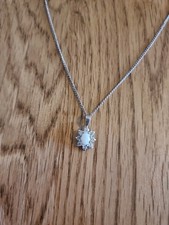 White Opal Pendant, Necklace, 925 Sterling Silver & CZ Please See Info 🤍