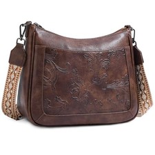 Crossbody Bags for Women,Vegan Leather Crossbody Purse with 02-coffee