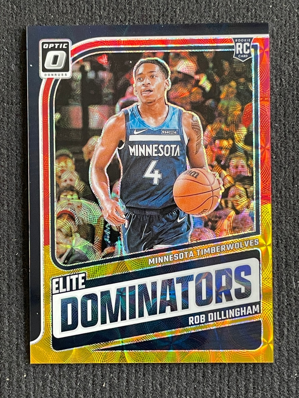 Rob Dillingham 2024-25 Panini Donruss Optic Elite Dominators Yellow Red /99 #1