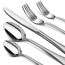 Silverware Set, 40 Piece Stainless Steel Cutlery Sets for 8, Heavy Duty Flatw...