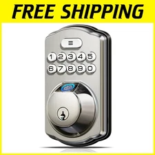 Satin Nickel Fingerprint Lock - Secure Home Access