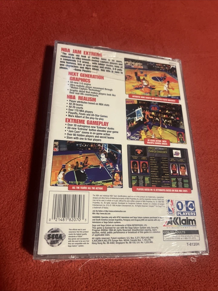 NBA Jam Extreme (Sega Saturn, 1996) AUTHENTIC - BRAND NEW & SEALED! - Image 2 of 3