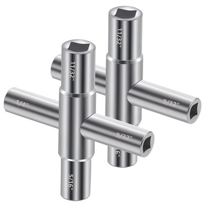2 Pack 4-Way Sillcock Key Set Utilities Key Steel Sillcock for Valve Faucet