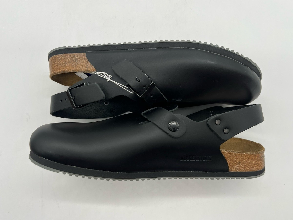 Birkenstock Tokio Super Grip Men 12 Narrow Black Leather Back Trap