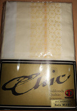 2  schöne Kissenbezüge-Damast-Rein Mako-Streifen/Blumen-Kopfkissen-Neu/unb.