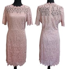 Floral Lace Cocktail Sheath Dress Blush Pink L/XL NWT Scalloped