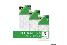 14 x 30 x 1 Standard Pleated Air Filter FPR 5, 3-Pack, Air Filters Replacement