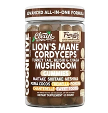 Mushroom Gummies - Lion’s Mane, Reishi, Chaga & More, Focus & Brain Support