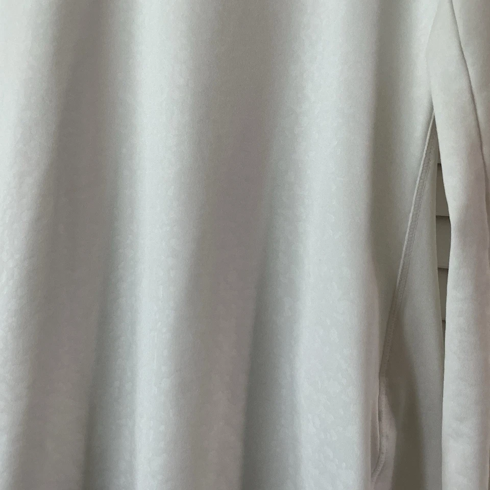 adidas V-Neck Women’s Sz L White Athletic Animal Print Long Sleeve Sporty Top - Image 2 of 4