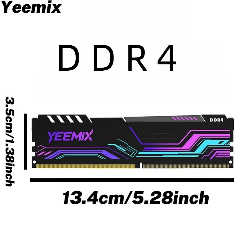 Memoria Yeemix 16 GB (2 * 8 GB) 3200 MHz 1,2 V DIMM CL17 PC4-19200 RAM negra para juegos Foto 2 de 4