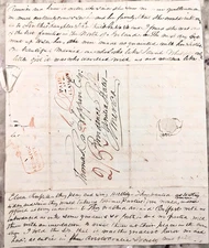 1838 Letter Thomas Hoppin Glasgow Scotland Ireland Artist Vintage Providence RI