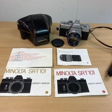 Minolta SRT-101 SLR 35mm Vintage Film Camera with Minolta 55mm 1:1.7 Lens Manual