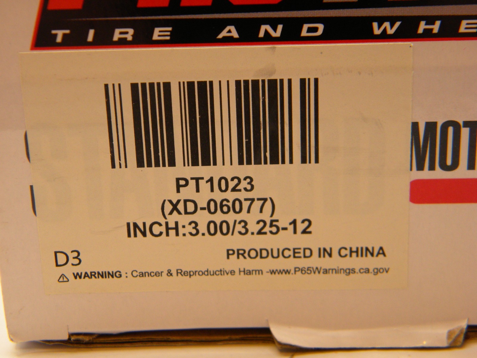 ProTrax PT1023 Motorcycle Standard Inner Tube 3.00-3.25 x 12 Inch Rear Tire NEW