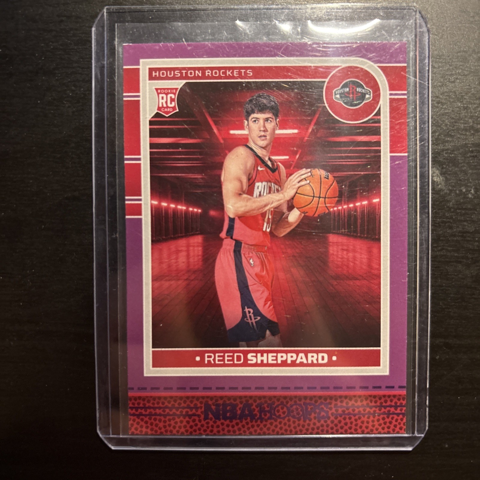 Reed Sheppard 2024-25 Panini NBA Hoops #233 Purple Rookie RC Houston Rockets