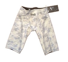 TYR Venzo Camo Jammer Tech Swimsuit Jammer- White - Mens Size 28
