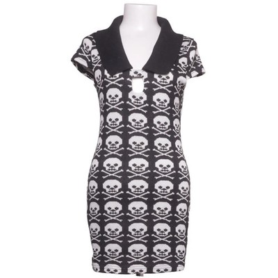Jawbreaker, Kleid, Größe: L, Schwarz/Weiß, Musterstrick, Damen #QZw