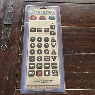 Colossal Universal Remote Control 3 Devices TV VCR DVD Living Solutions Working 