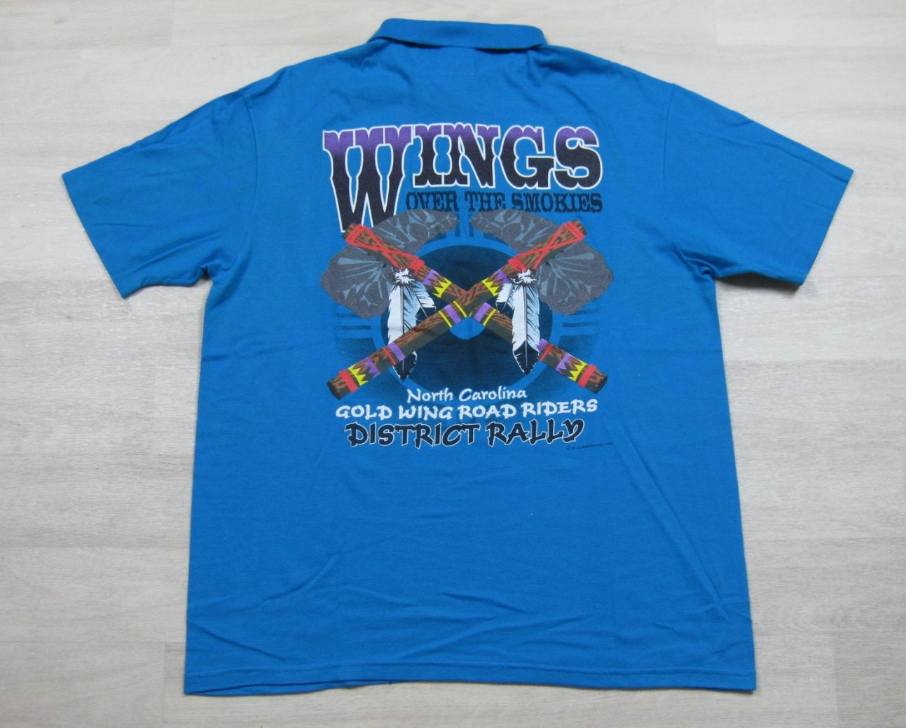 Vintage 90s Ohio Gold Wing Road Riders Polo Shirt (L) Wings over the Smokies 95
