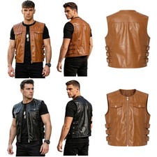Men Waistcoat Glossy Jacket Party Vest Classic Costume Adjustable Outfit Club