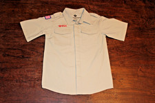Boy Scouts of America BSA Youth Shirt Tan Medium Vented No Patches Plain