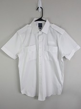 Brooks Brothers "United" Shirt Men's 15.5 White Short Sleeve Button Up Pilot